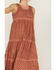 Cleo + Wolf Women's Textured Floral Midi Dress, Brick Red, hi-res