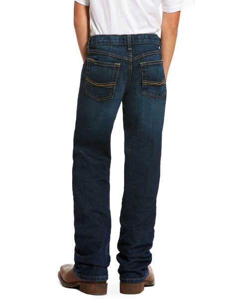 Ariat Boys' B4 Chief Legacy Pocket Stretch Relaxed Bootcut Jeans , Blue, hi-res