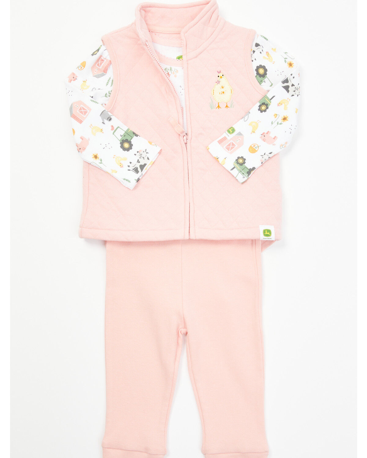 Image #1 - John Deere Infant Girls' Baby Chick Set - 3 Piece, Pink, hi-res