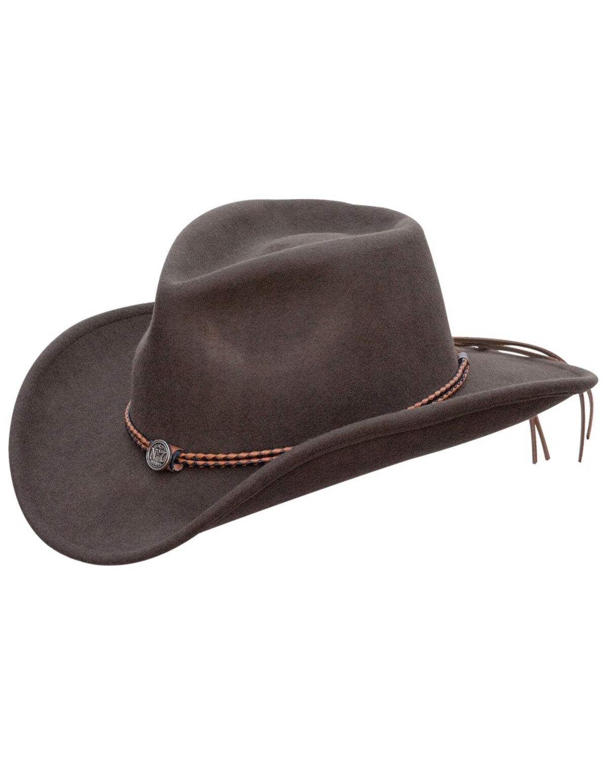 Image #1 - Jack Daniel's Crushable Felt Cowboy Hat, Brown, hi-res