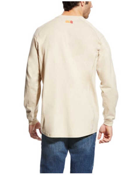 Image #2 -  Ariat Men's FR Air Long Sleeve Work Long Sleeve Henley Shirt - Tall , Sand, hi-res