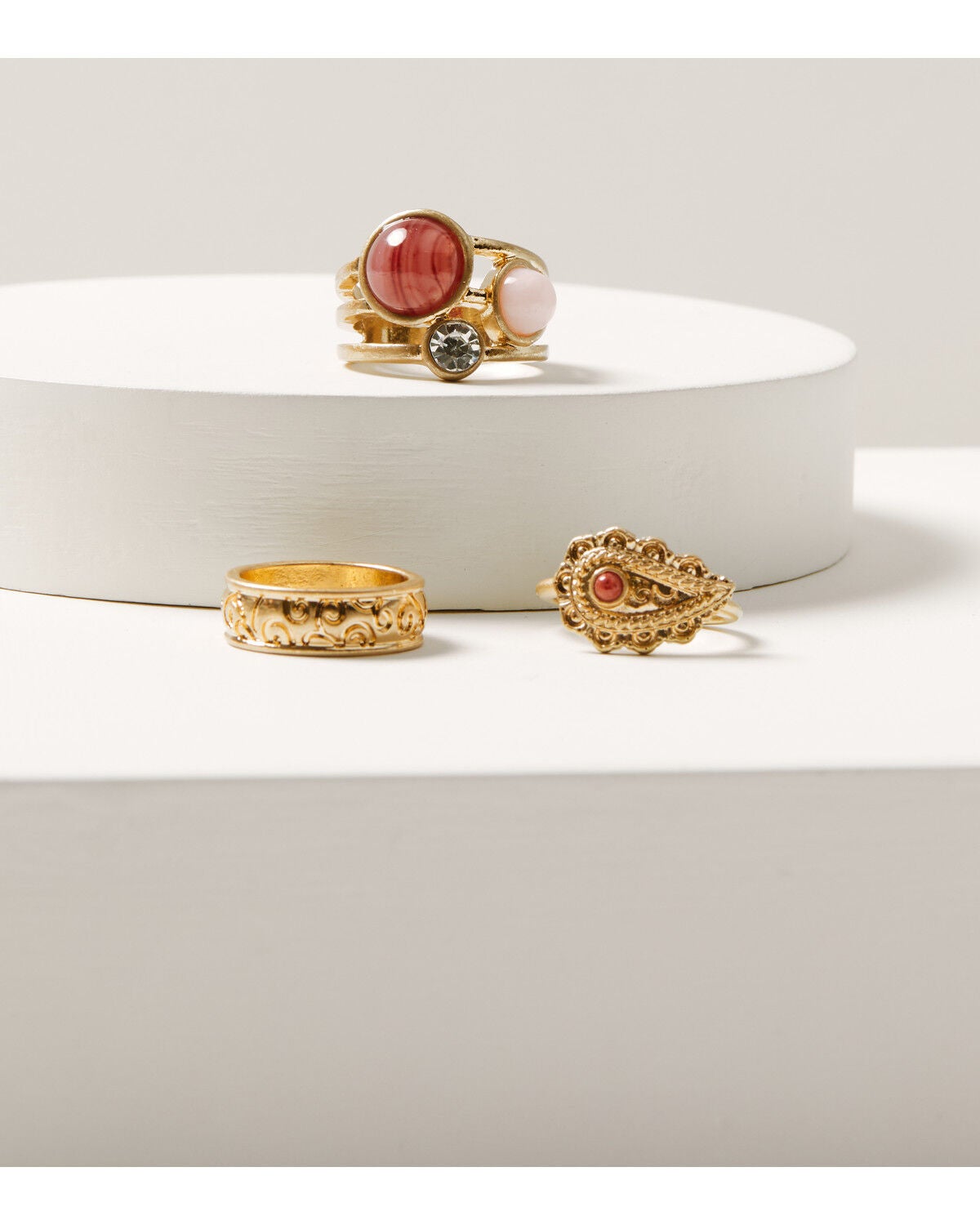 Shyanne Women's Rosewood Paisley Ring Set - 3 Piece, Gold, hi-res