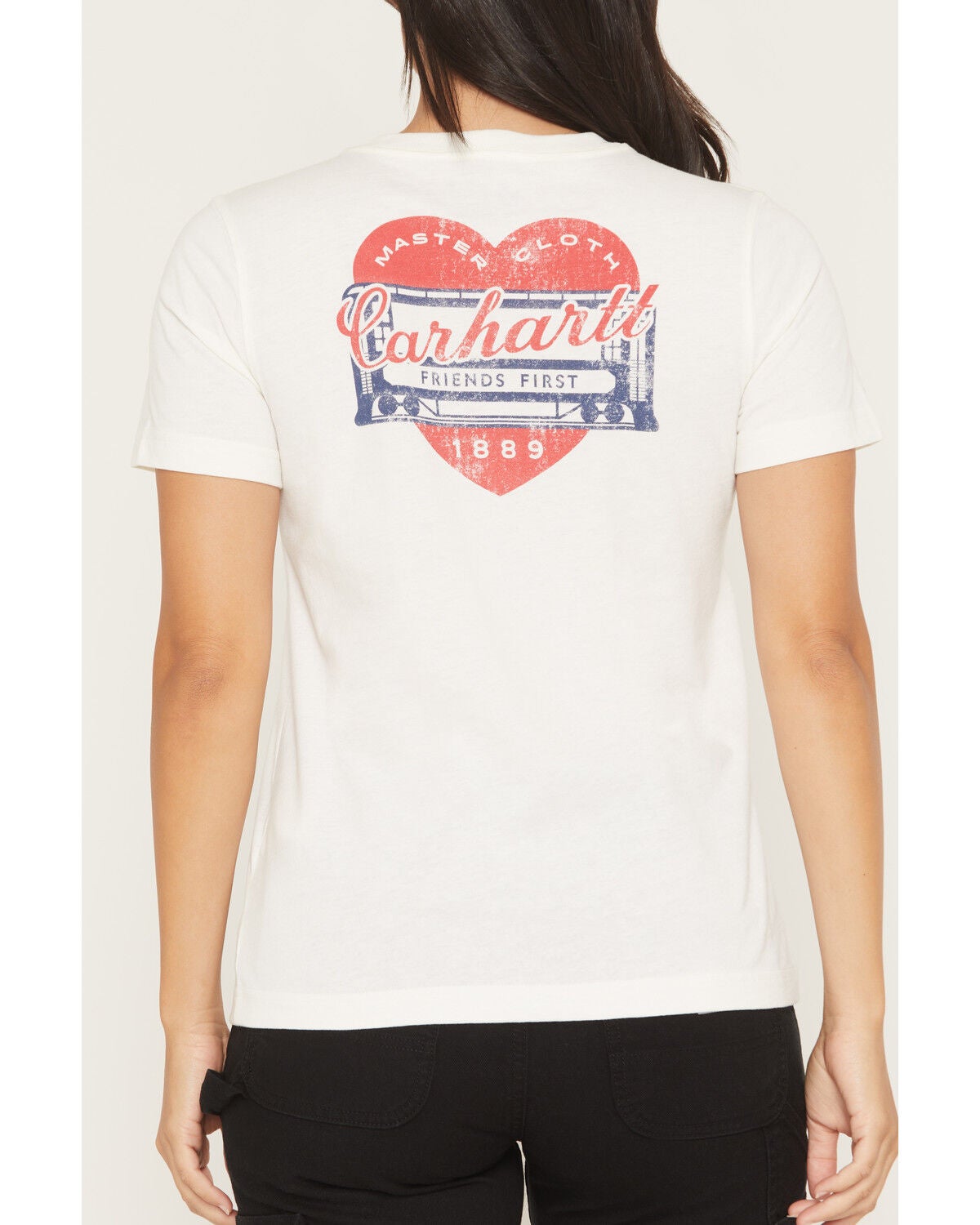Image #4 - Carhartt Women's Irvine Relaxed Heritage Short Sleeve Graphic Tee, Off White, hi-res