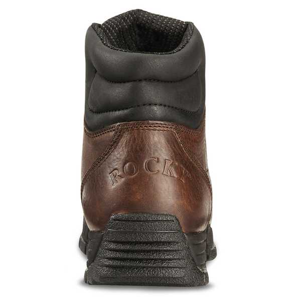 Image #7 - Rocky Men's 6" Mobilite Waterproof Work Boots - Steel Toe, Brown, hi-res
