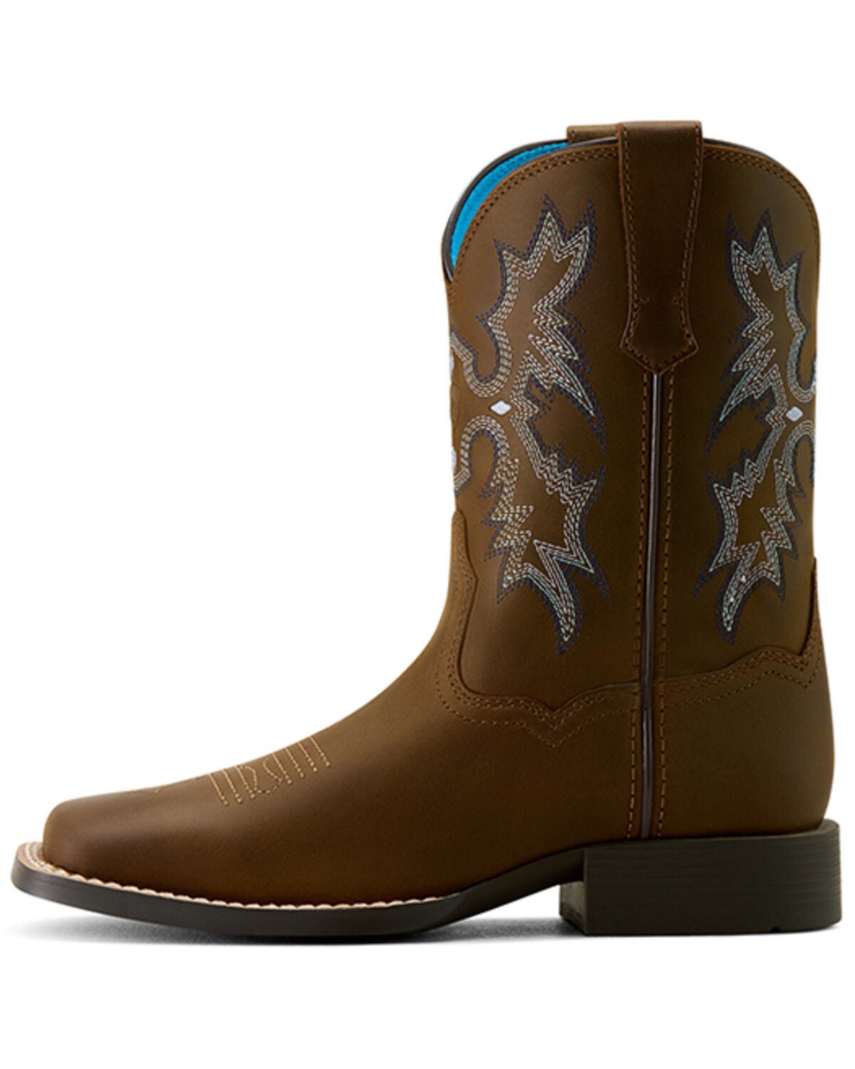 Image #2 - Ariat Boys' Tombstone Distressed Western Boots - Broad Square Toe, Brown, hi-res