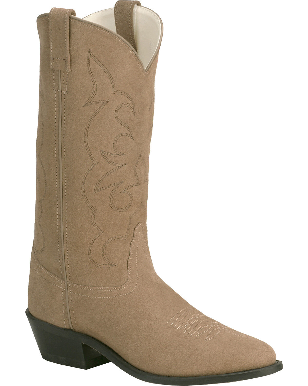 Old West Roughout Suede Cowboy Boots - Medium Toe