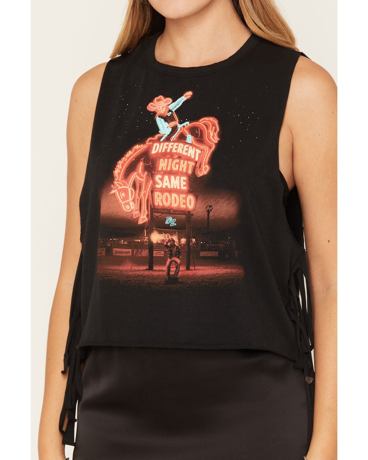 Image #3 - Bailey Zimmerman Women's Fringe Tee Tank, Black, hi-res
