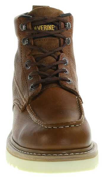 Wolverine Men's 6" Lace-Up Wedge Work Boots - Round Toe, Brown, hi-res