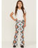 Image #1 - Ranch Dress'n Girls' Santa Fe Southwestern Print Flare Jeans, Multi, hi-res
