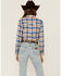 Image #4 - Shyanne Women's Plaid Print Long Sleeve Snap Flannel Shirt, Off White, hi-res