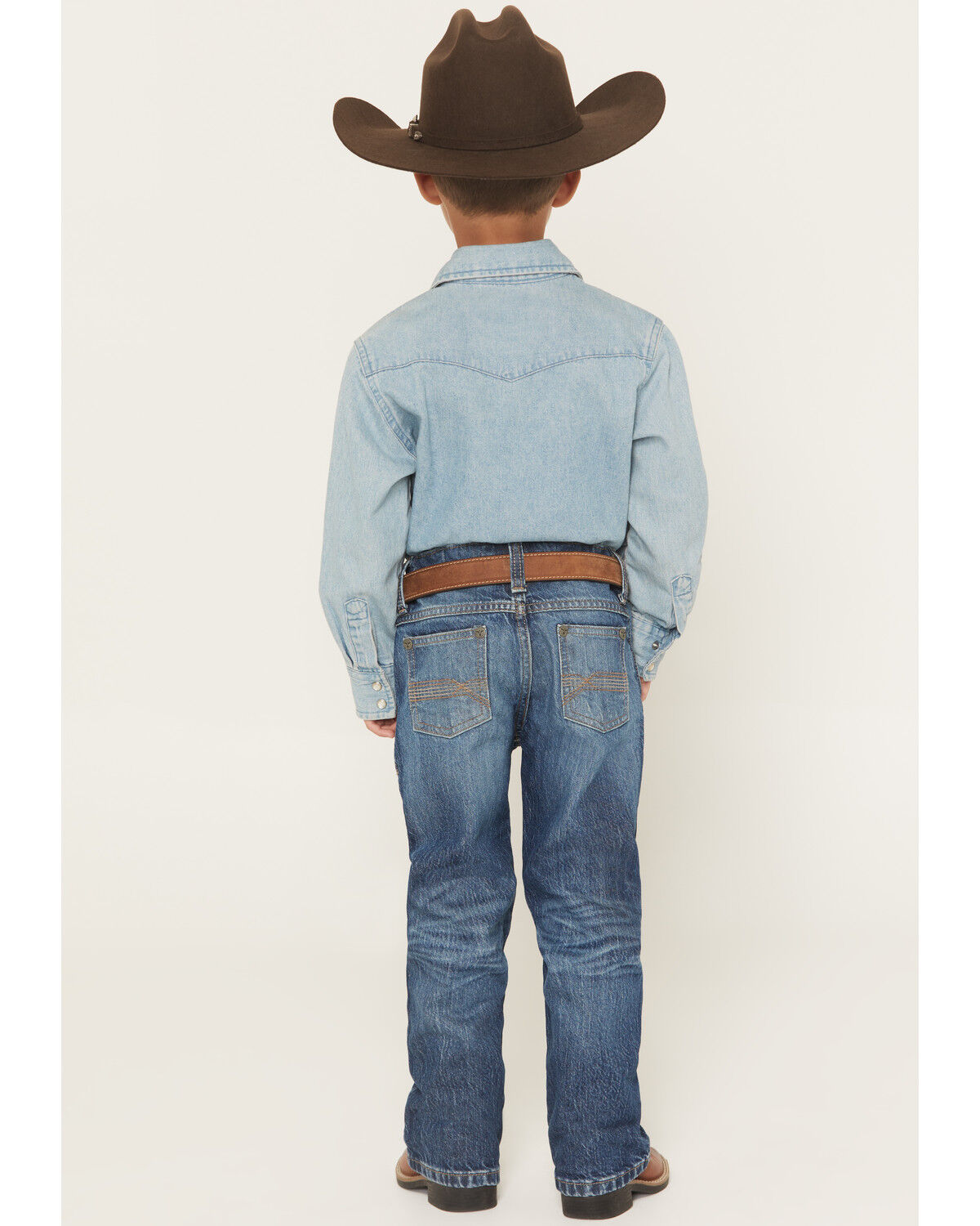Image #3 - Wrangler 20X Little Boys' Dark Wash Slim Bootcut Stretch Denim Jeans, Dark Wash, hi-res