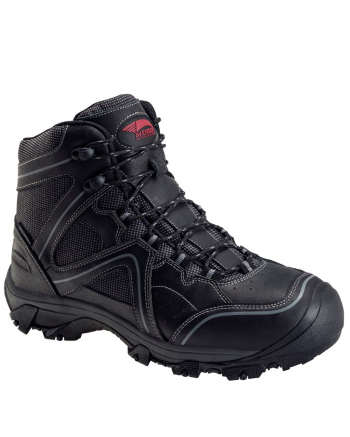 Avenger Men's Crosscut Waterproof Work Boots - Steel Toe, Black, hi-res