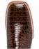 Ferrini Men's Chocolate Alligator Belly Print Western Boots - Broad Square Toe, Chocolate, hi-res