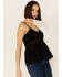 Image #1 - Very J Women's Crochet Embroidered Cami Tank Top, Black, hi-res
