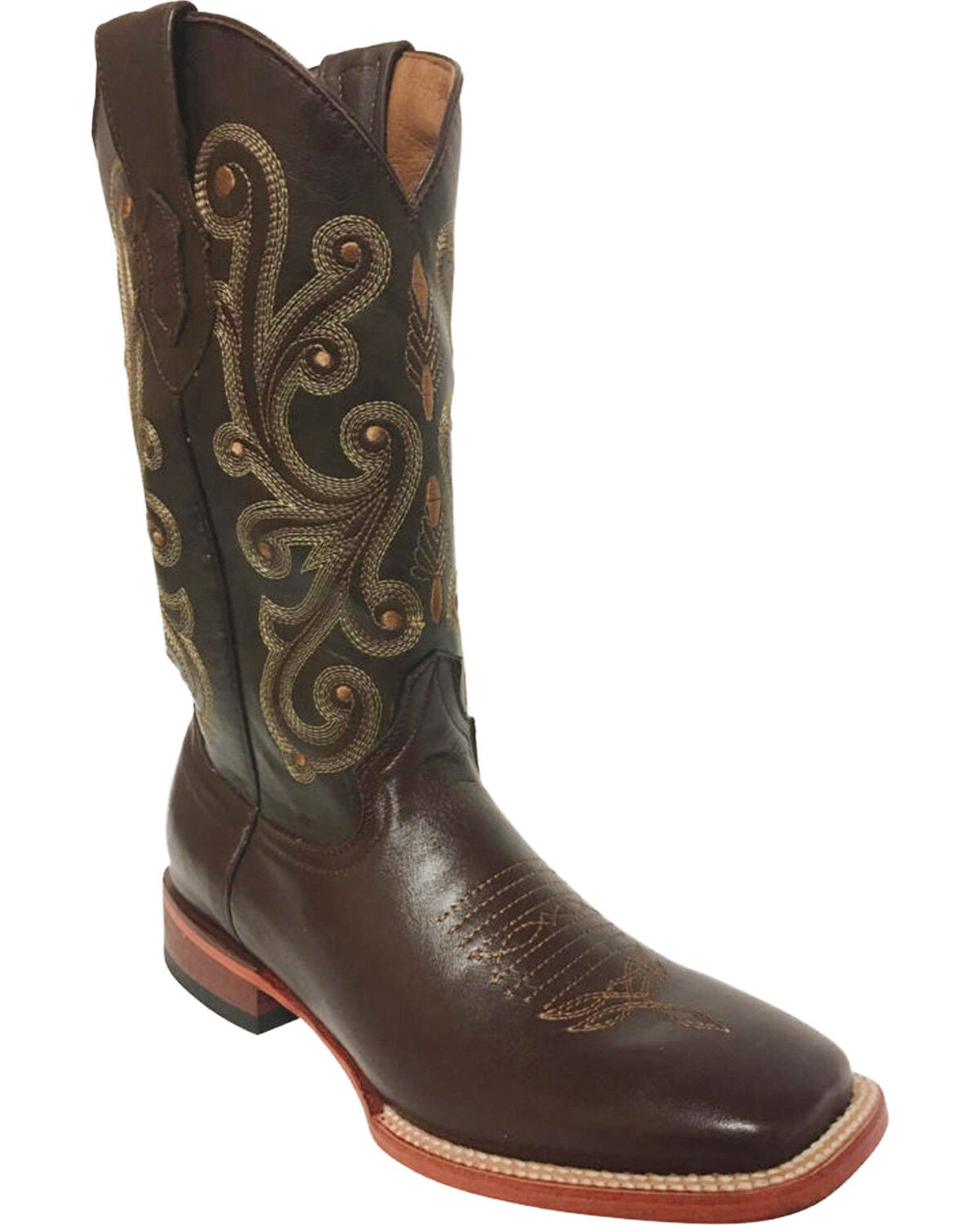 Ferrini Men's Remington Leather Round Toe Boots Handcrafted Chocolate 1211109