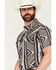 Image #2 - Rock & Roll Denim Men's TEK Southwestern Striped Short Sleeve Snap Performance Western Shirt, Black, hi-res
