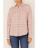 Levi's Women's Plaid Print Long Sleeve Button Down Western Flannel Shirt , Light Purple, hi-res