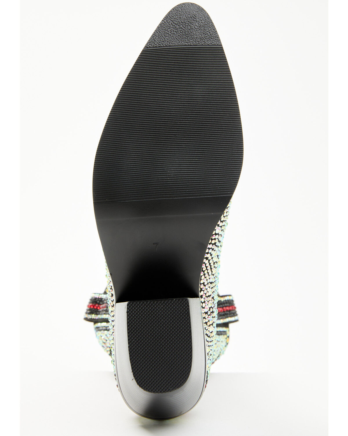 Image #7 - Azalea Wang Women's Kaitland Embellished Boots - Snip Toe, Black/red, hi-res