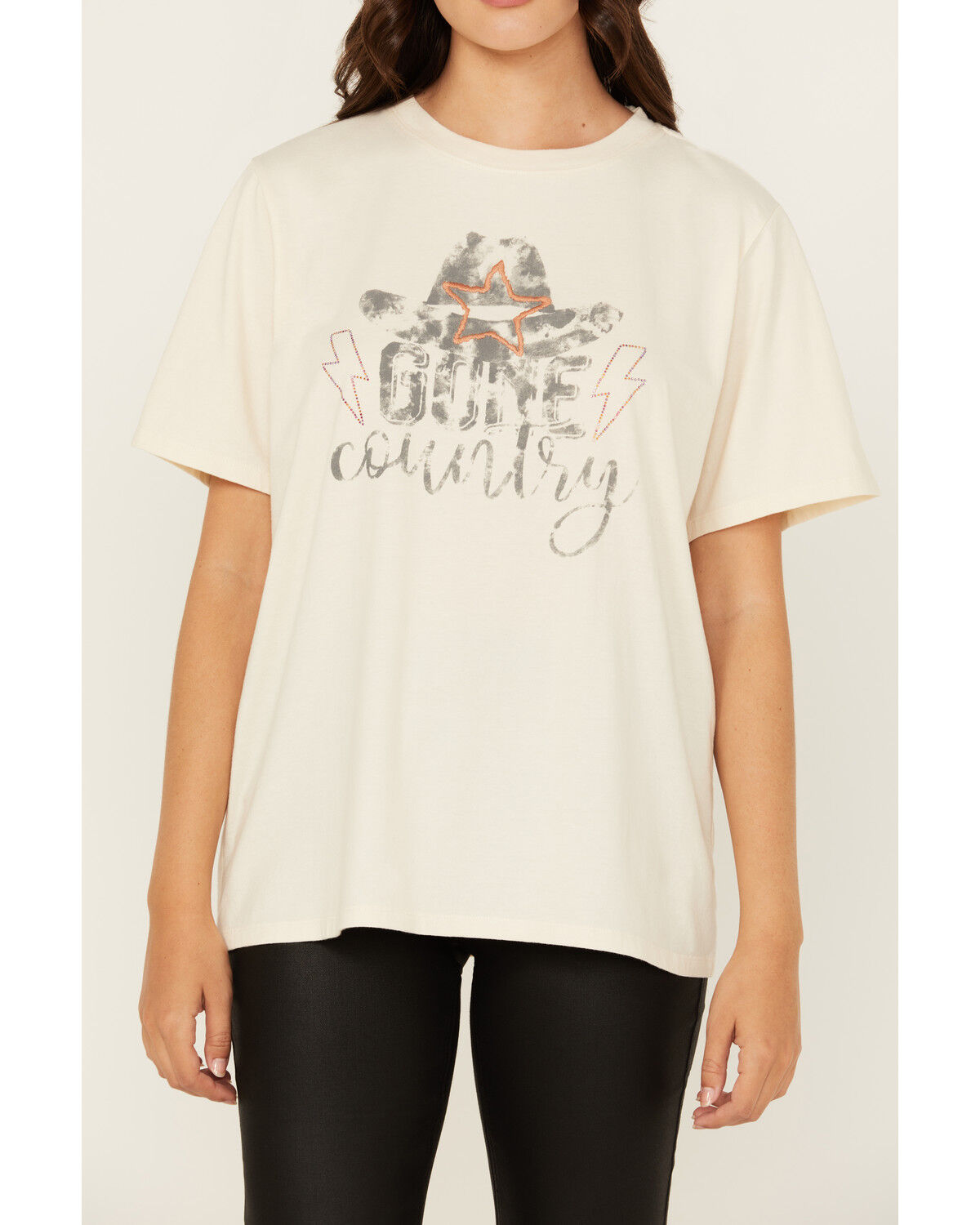 Image #3 - Blended Women's Gone Country Short Sleeve Graphic Tee, Cream, hi-res