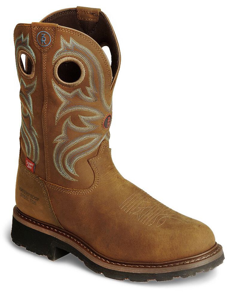 Tony Lama 3R Waterproof Work Boots - Steel Toe, Tan, hi-res