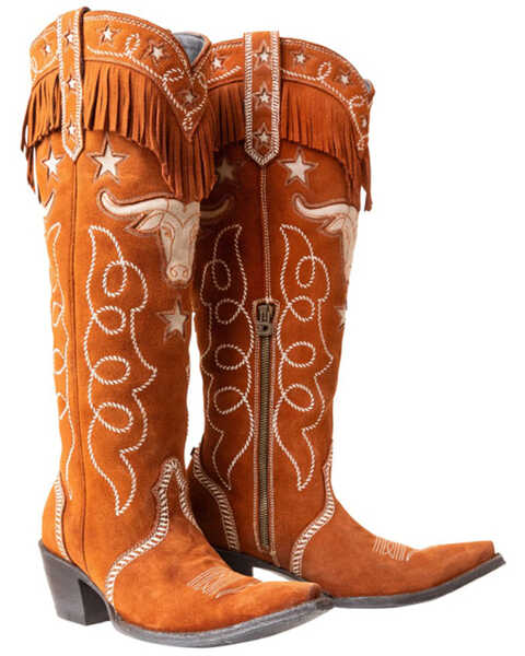 Image #1 - Old Gringo Women's Dobie Tall Western Boots - Snip Toe, Cognac, hi-res