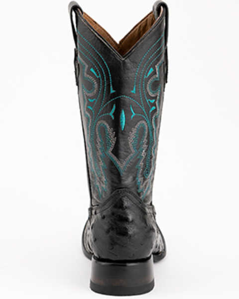 Image #5 - Ferrini Men's Full-Quill Ostrich Embroidered Western Boots - Broad Square Toe, Black, hi-res