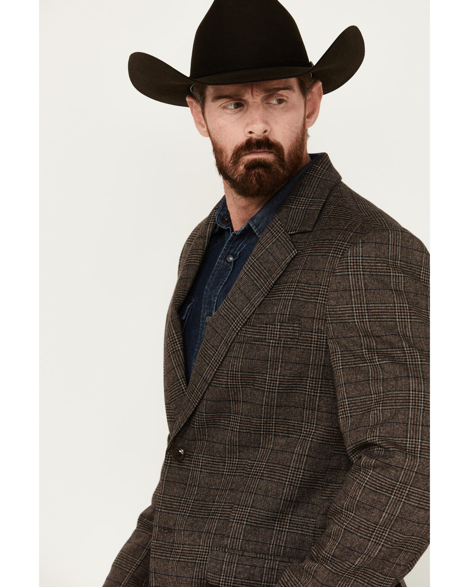 Product Name: Rock & Roll Denim Men's Plaid Print Modern Fit Sportcoat