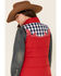 Cruel Girl Women's Red Embroidered Quilted Poly Puffer Vest , Red, hi-res
