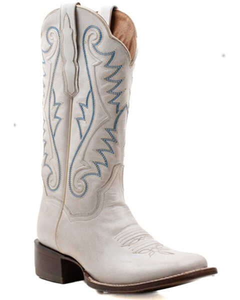 Dan Post Women's Sugar Western Boots - Broad Square Toe, White, hi-res