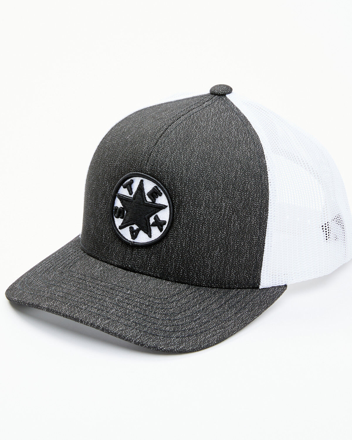 Image #1 - Oil Field Hats Men's Heather Texas Star Patch Mesh-Back Ball Cap, Black, hi-res