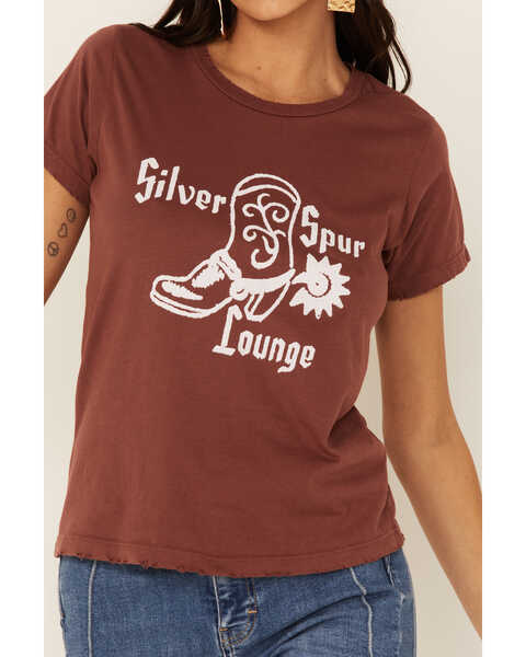 Bandit Brand Women's Rust Short Sleeve Silver Spur Lounge Graphic Tee, Rust Copper, hi-res