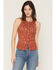 Image #1 - Blue Life Women's Evie Button-Up Pointelle Tank, Rust Copper, hi-res