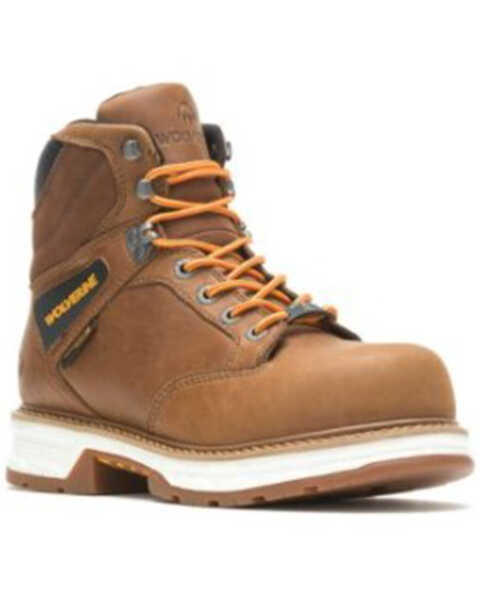 Image #1 - Wolverine Men's 6" Hellcat Ultraspring Beeswax Carbon Work Boot - Composite Toe , Brown, hi-res