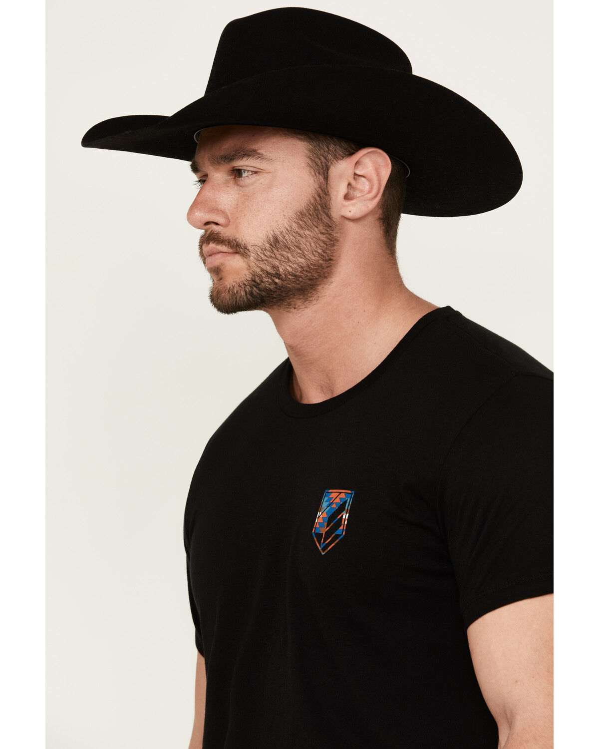 Image #2 - RANK 45® Men's Southwestern Print Bull Logo Short Sleeve Graphic T-Shirt, Black, hi-res