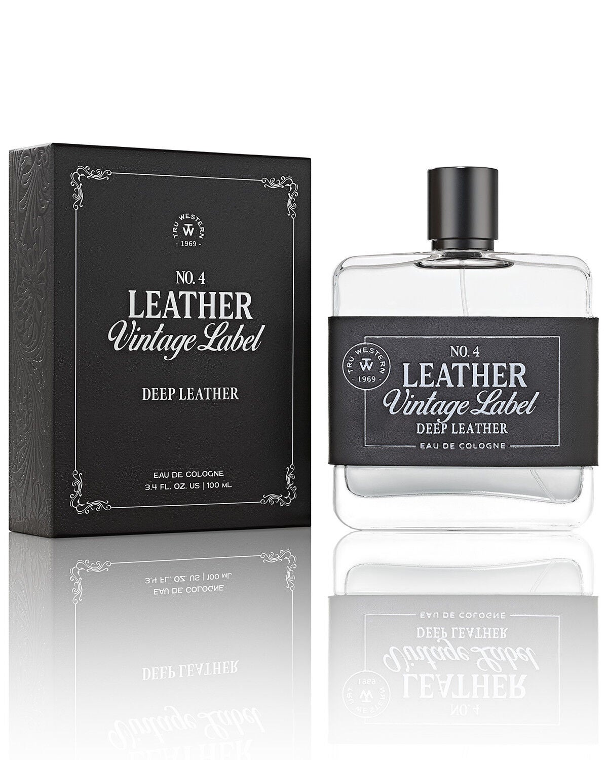 Image #1 - Tru Fragrances Men's No. 4 Leather Vintage Label Deep Leather Eau de Cologne, No Color, hi-res