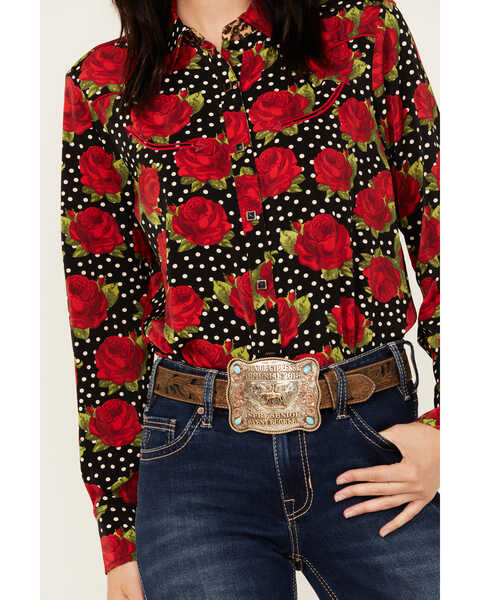 Image #3 - Ariat X Rodeo Quincy Women's Retro Floral Long Sleeve Snap Western Shirt , Multi, hi-res