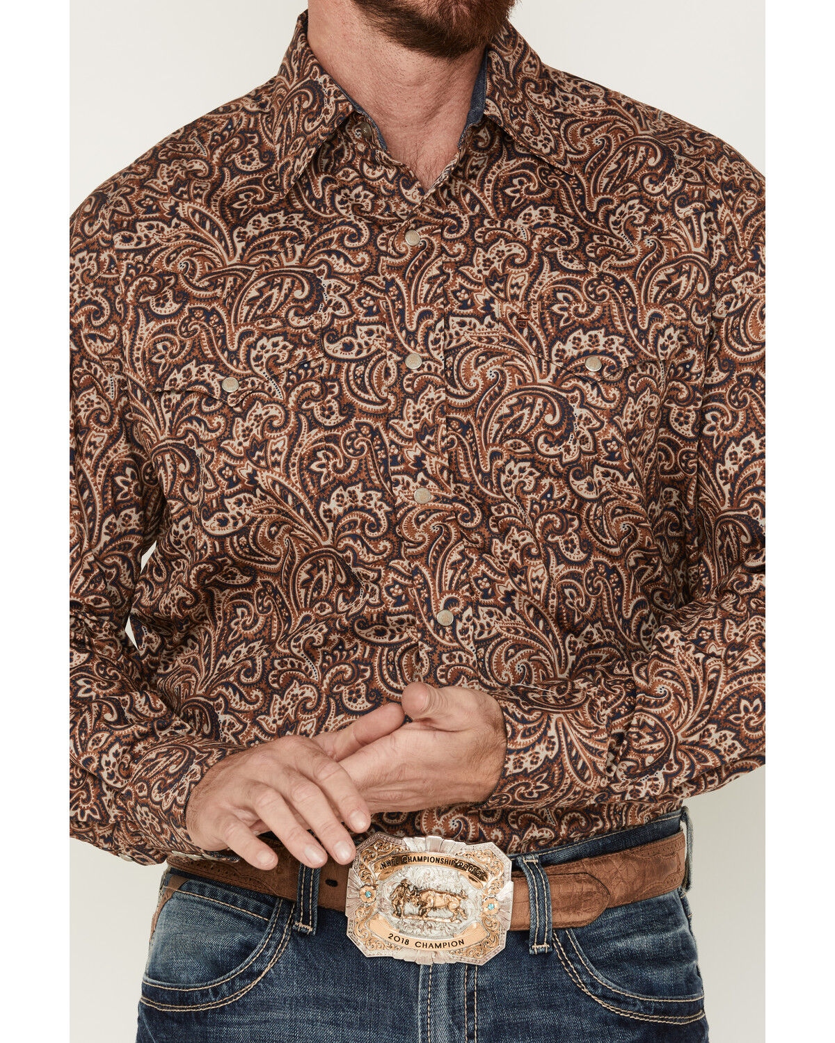 Image #3 - Stetson Men's Paisley Print Long Sleeve Snap Shirt, , hi-res