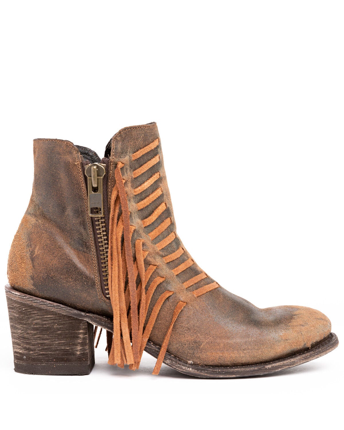 booties with fringe on side