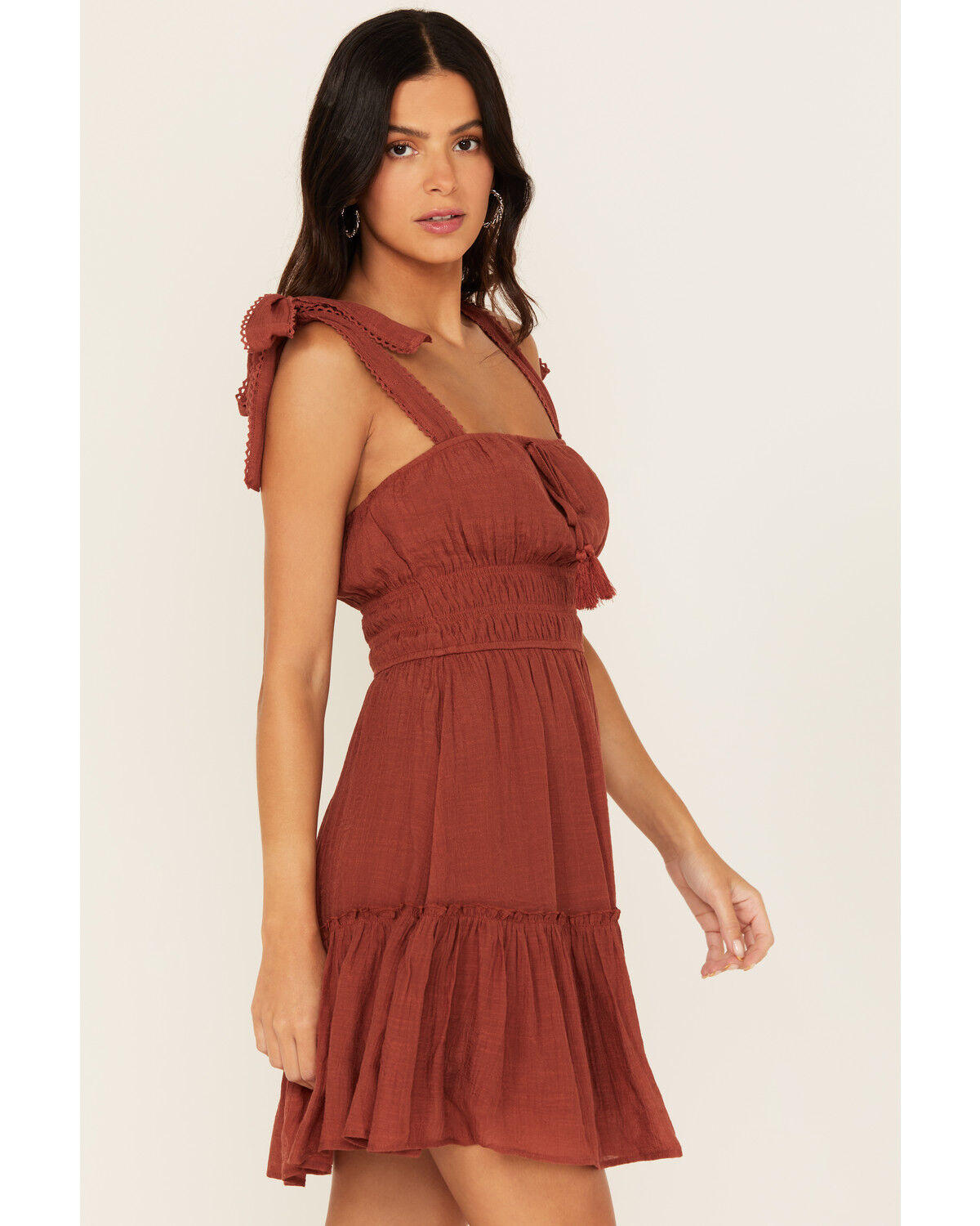 Image #2 - Trixxi Women's Smocked Waist Mini Dress, , hi-res