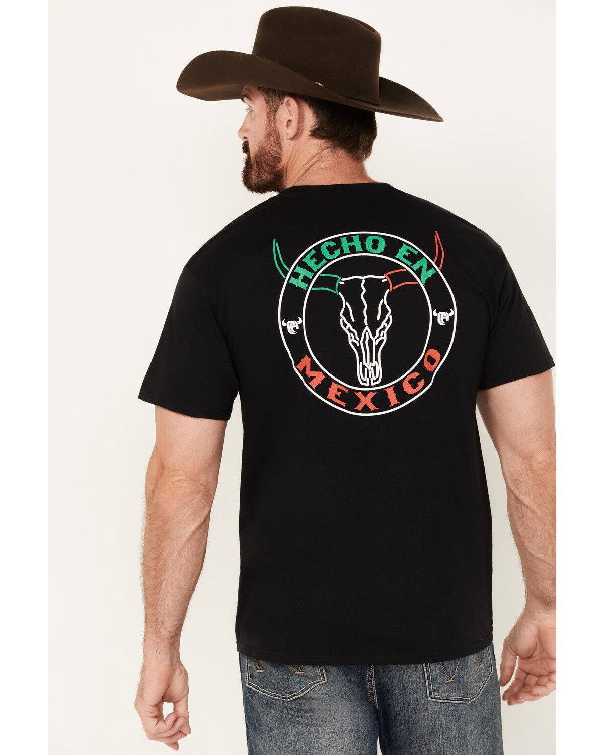 Image #1 - Cowboy Hardware Men's Hecho En Mexico Short Sleeve Graphic T-Shirt, Black, hi-res