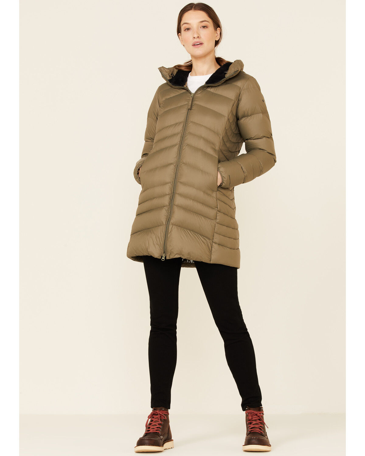 Image #2 - Columbia Women's Autumn Park Hooded Zip-Front Down Puffer Jacket, Green, hi-res