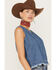 Image #3 - Wrangler Women's Denim Frayed Tank, , hi-res