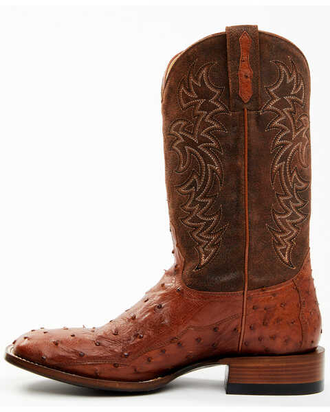 Image #3 - Cody James Men's Brandy Genuine Ostrich Exotic Western Boots - Broad Square Toe , Red, hi-res
