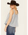 Image #4 - Eyeshadow Women's Eyelet V Neck Tank, Light Blue, hi-res
