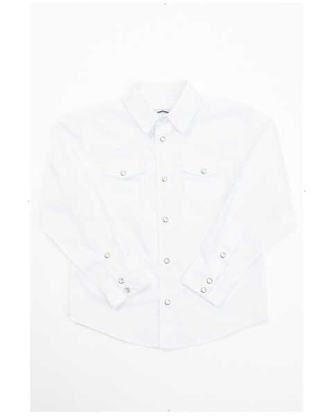 Cody James Toddler Boys' Solid Long Sleeve Pearl Snap Western Shirt  , White, hi-res