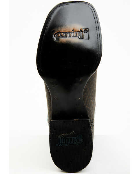 Image #7 - Ferrini Men's Genuine French Calf Western Boots - Broad Square Toe, Chocolate, hi-res