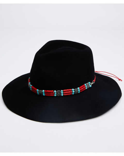 Nikki Beach Women's Taos Wool Felt Rancher Western Hat , Black, hi-res