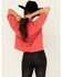 Image #4 - Blue B Women's Embroidered Short Sleeve Graphic Tee, Red, hi-res