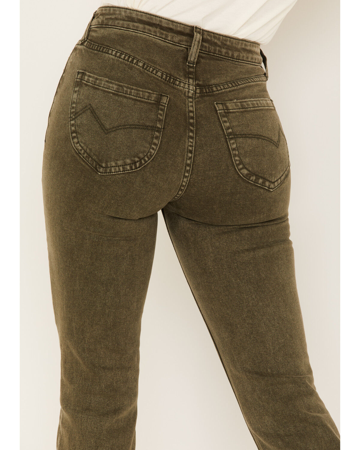 Image #4 - Cleo + Wolf Women's High Rise Ankle Straight Jeans, Olive, hi-res