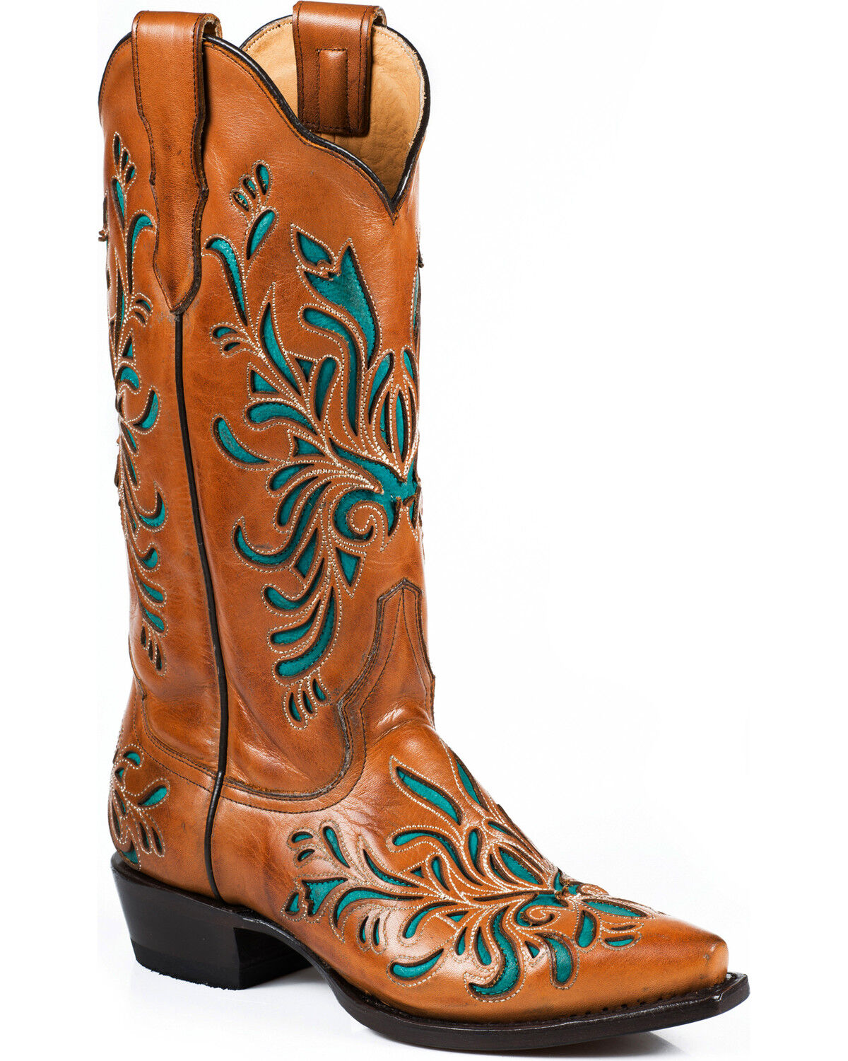 womens cowboy boots with turquoise inlay